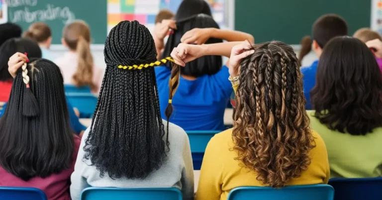 Students Unbraiding Teachers Hair